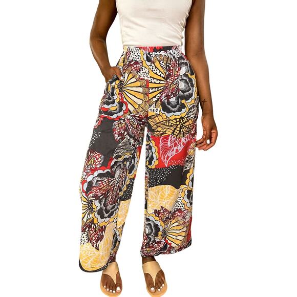 FP Movement Pants - Free People Movement Game Day Pants High Rise Wide Leg Wildflower Retro SZ XL
